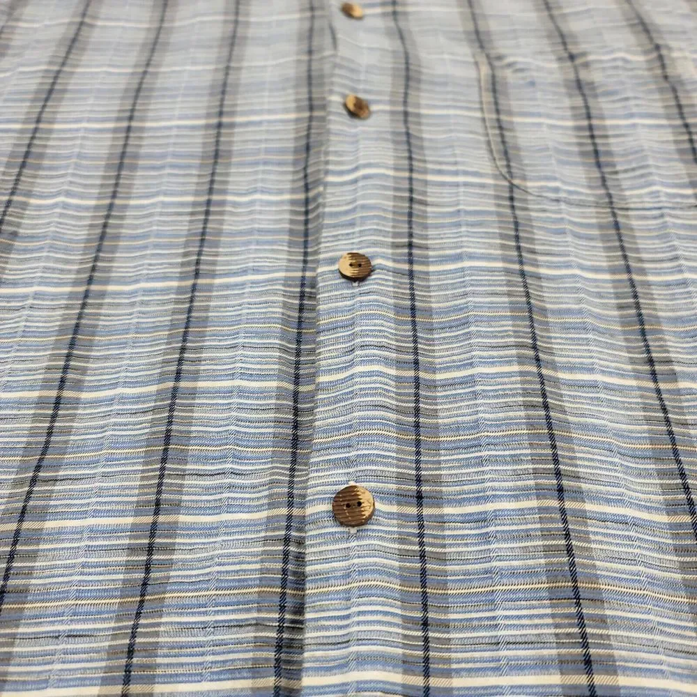 Tommy Bahama Shirt Mens Large Blue Silk Camp Outdoors Beach Lightweight Original